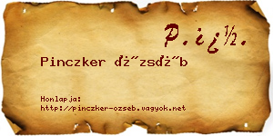 Pinczker Özséb névjegykártya